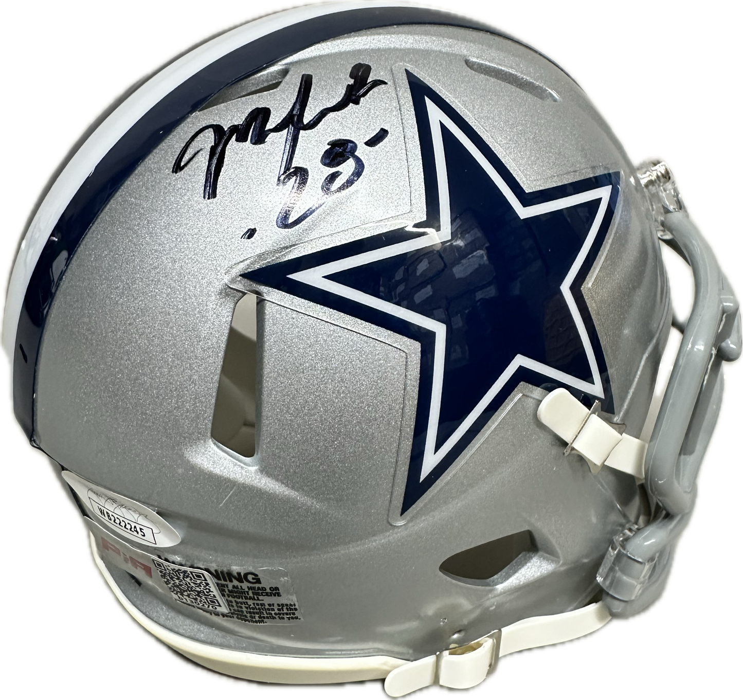 Malik Hooker  Signed Dallas Silver Mini Football Helmet (PIA/JSA)
