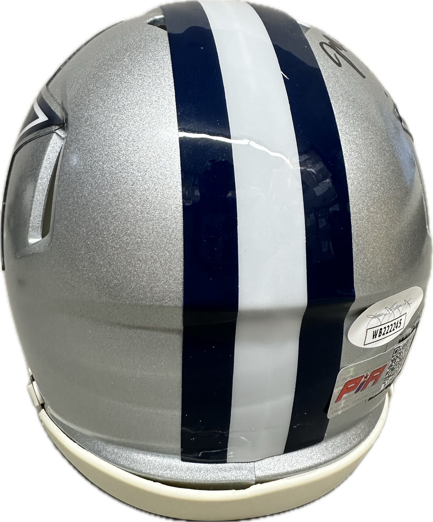 Malik Hooker  Signed Dallas Silver Mini Football Helmet (PIA/JSA)