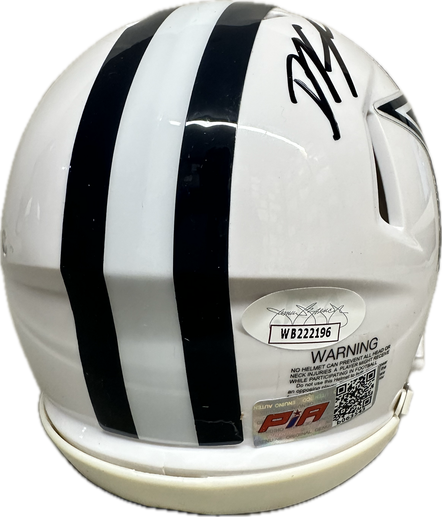 Deuce Vaughn Signed Dallas Speed White Mini Football Helmet (PIA/JSA)