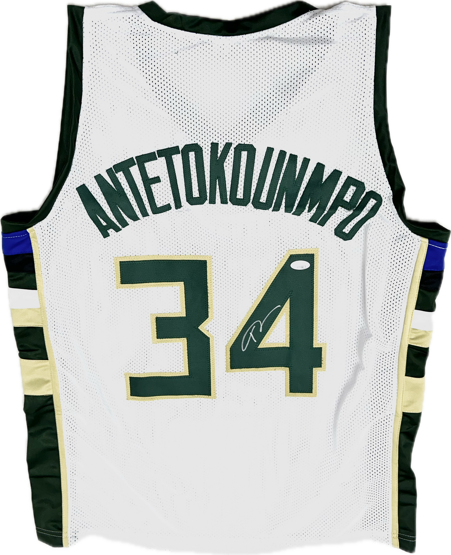 Giannis Antetokounmpo Custom White Milwaukee Signed Basketball Jersey (PIA)