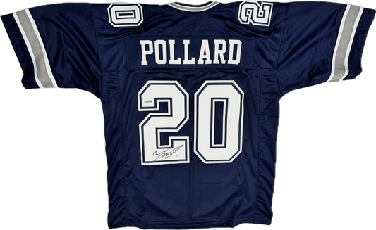 Tony Pollard Dallas Signed Custom Home Football Jersey (PIA)