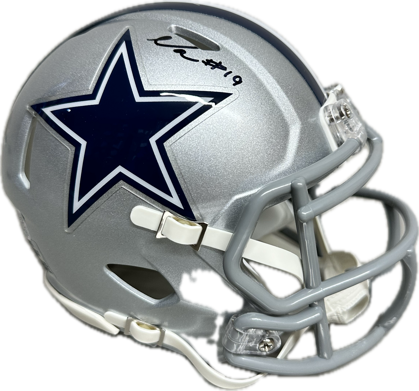 Noah Igbinoghene Dallas Grey Signed Mini Football Helmet (PIA)