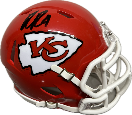 Rashee Rice Kansas City Red Mini Football Helmet (JSA)