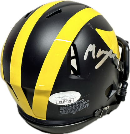 Mazi Smith Michigan Signed Mini Football Helmet (PIA/JSA)