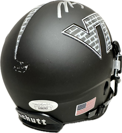 Michael Vick Virgina Tech Black Signed Mini Football Helmet (JSA)