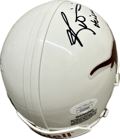 Ricky Williams "Heisman 98" Inscription Texas White Signed Mini Football Helmet (JSA)