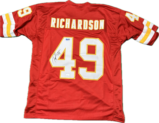 Tony Richardson Custom Kansas City Autographed Football Jersey (PIA/JSA)