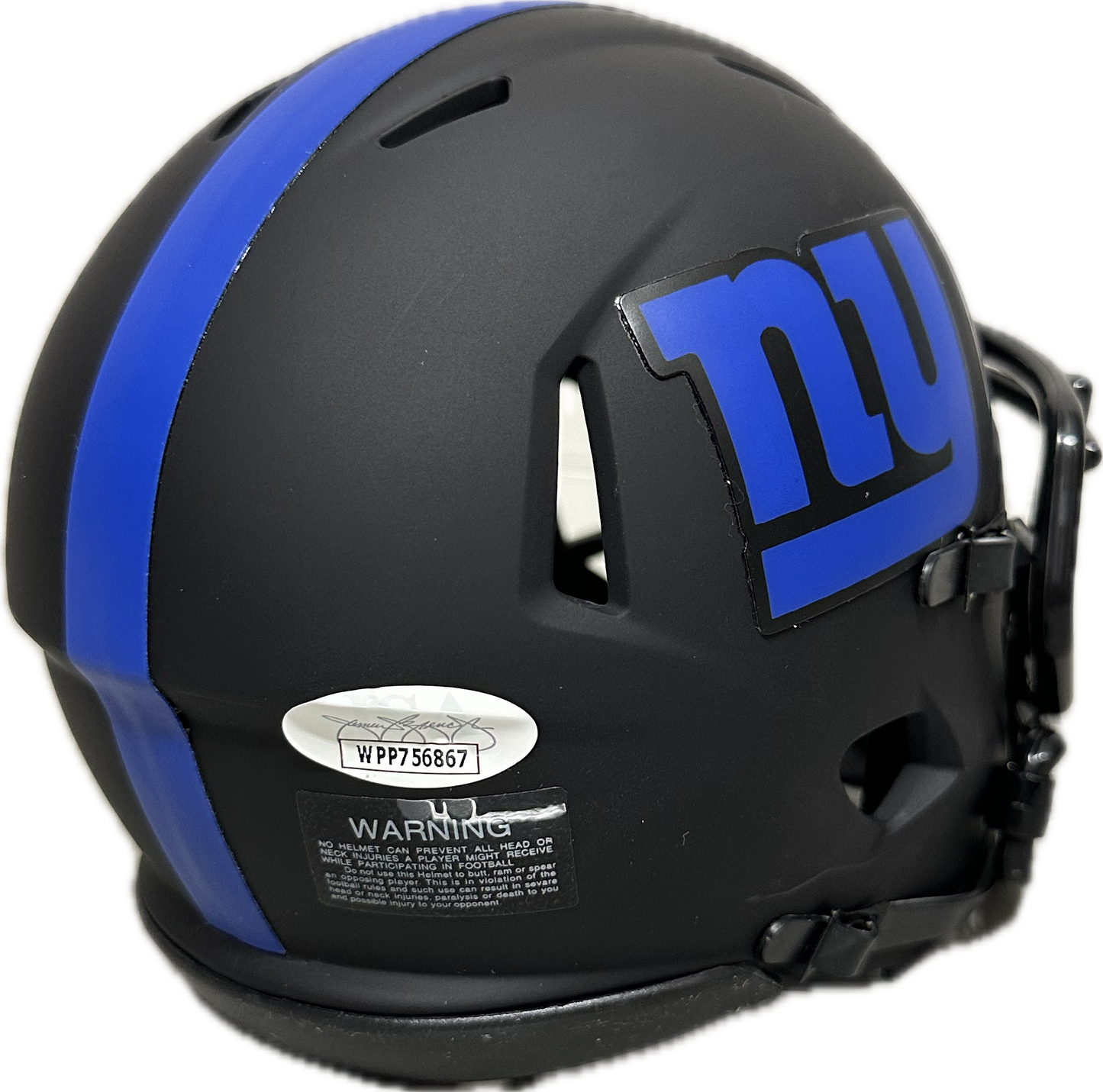 Jeremy Shockey Eclipse Signed New York Mini Football Helmet (JSA)