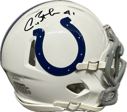 Antoine Bathea Indianapolis White Mini Football Helmet (JSA)