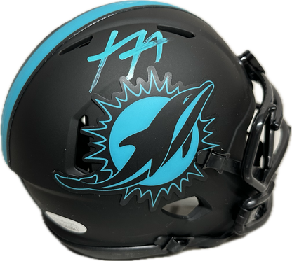 Xavien Howard Miami Signed Black Eclipse Mini Football Helmet (JSA)