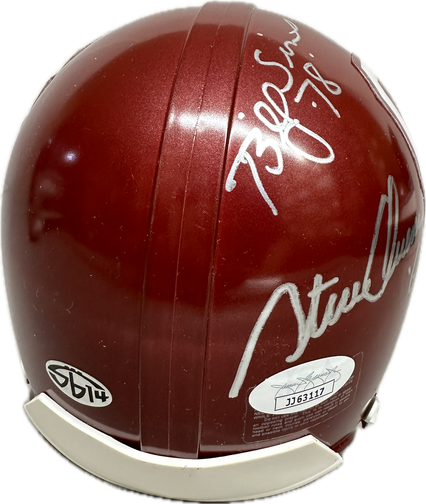 Sam Bradford Jason White  Billy SImms Steve Owens OU Red Signed Mini Football Helmet (JSA)