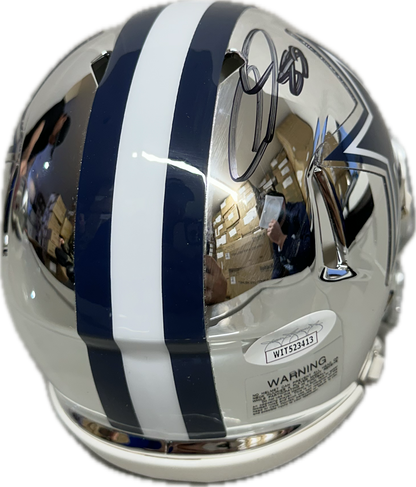Ceedee Lamb Dallas Chrome Signed Mini Football Helmet (JSA)