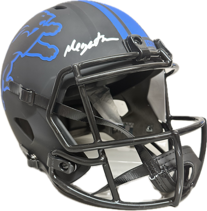 Calvin Johnson "Megatron" Inscription HOF 21 Detriot Full Size Black Speed Rep Football Helmet (JSA)