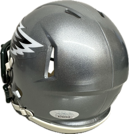 Michael Vick Silver Philadelphia Signed Mini Football Helmet (JSA)