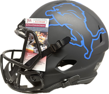 Calvin Johnson "Megatron" Inscription HOF 21 Detriot Full Size Black Speed Rep Football Helmet (JSA)