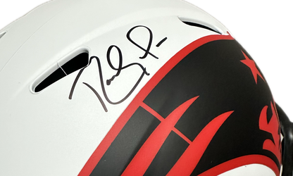 Randy Moss New England Full Size Grey Speed Rep Football Helmet (JSA)
