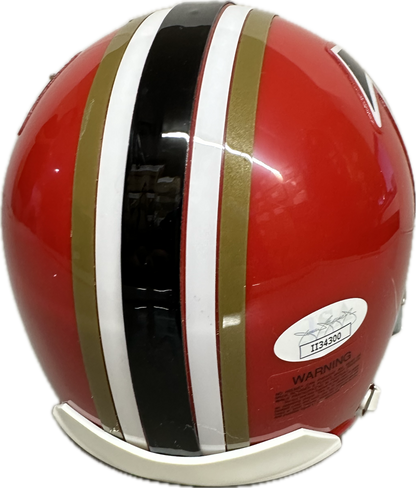 Deion Sanders Atlanta Signed Throwback  Mini Football Helmet (JSA)