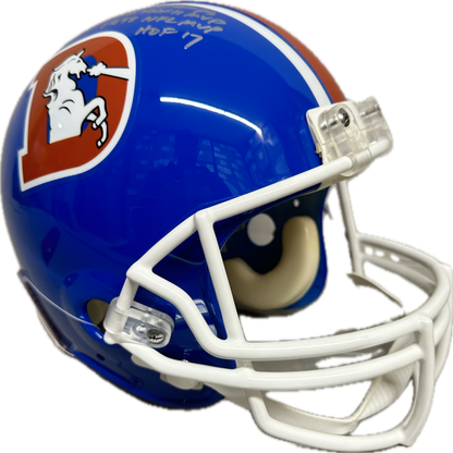 Terrell Davis  HOF  4 Scrpits Denver Full Size Orange Speed Authentic Football Helmet (JSA)