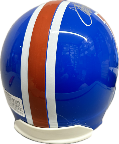Terrell Davis  HOF  4 Scrpits Denver Full Size Orange Speed Authentic Football Helmet (JSA)