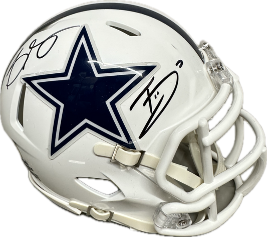 Stephon Gilmore & Trevon Diggs Dallas Eclipse Signed Mini Football Helmet (PIA)