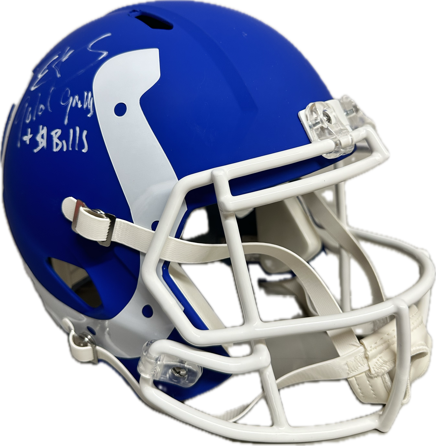 Edgerrin James Full Size Indianapolis Eclipse Blue Speed AMP Football Helmet (JSA) Gold Teeth To Gold Jacket
