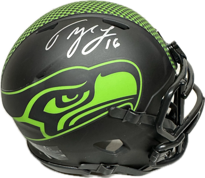 Tyler Lockett Seattle Black Signed Mini Football Helmet (JSA)