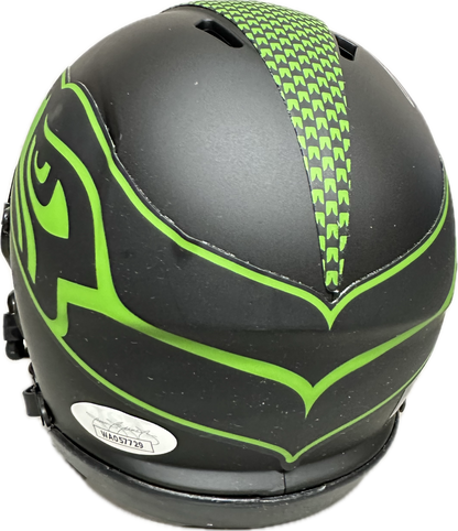 Tyler Lockett Seattle Signed Black Eclipse Mini Football Helmet (JSA)