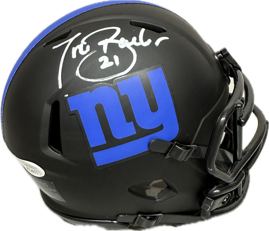 Tiki Barber Signed New York  Eclipse Mini Football Helmet (JSA)