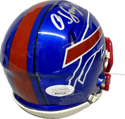 OJ Simpson Buffalo Home Signed Flash Mini Football Helmet (JSA)