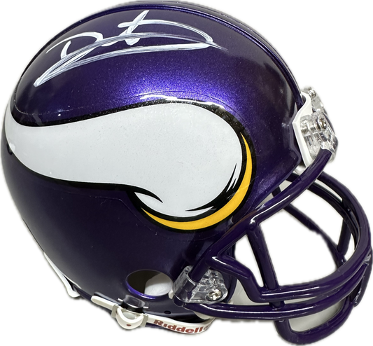 Daunte Culpepper Minnesota Puple Signed Mini Football Helmet (JSA)