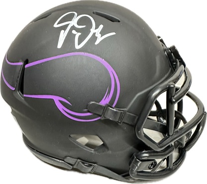 Justin Jefferson Minnesota Puple Signed Mini Football Helmet (JSA)