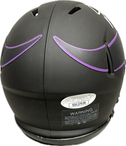 Justin Jefferson Minnesota Puple Signed Mini Football Helmet (JSA)