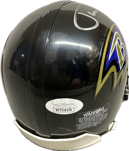Justin Tucker Baltimore Black Signed Mini Football Helmet (JSA)
