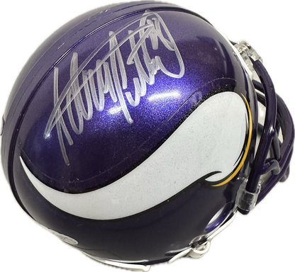 Adrain Peterson Minnesota Puple Signed Mini Football Helmet (JSA)