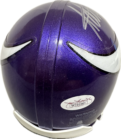 Adrain Peterson Minnesota Puple Signed Mini Football Helmet (JSA)