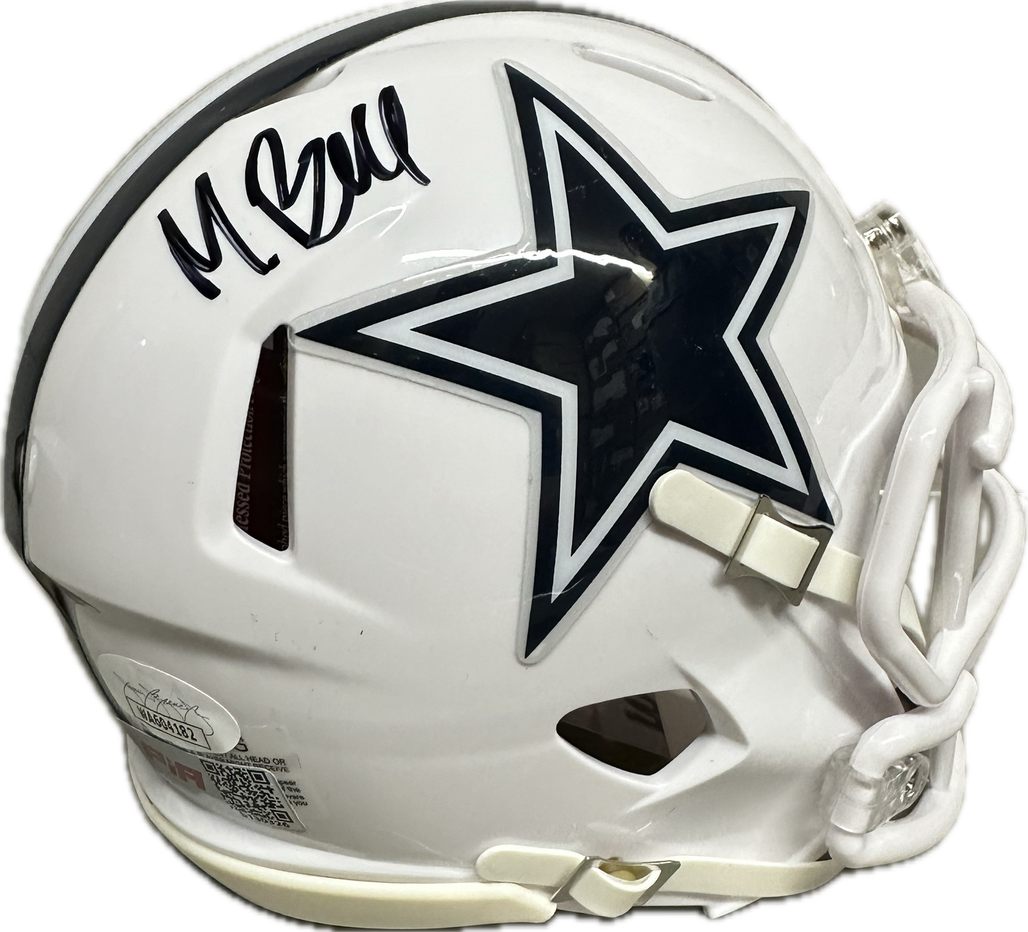 Markquese Bell Signed Dallas White Speed Mini Football Helmet (PIA/JSA)