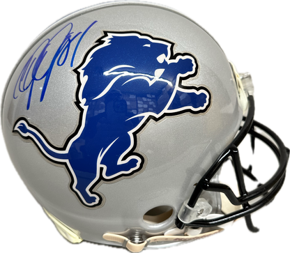 Calvin Johnson Detriot Full Size Grey Speed Football Helmet (JSA)