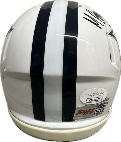 Markquese Bell Signed Dallas White Speed Mini Football Helmet (PIA/JSA)