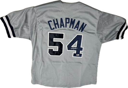 Aroldis Chapman Signed Custom New York Autographed Baseball Jersey (JSA)