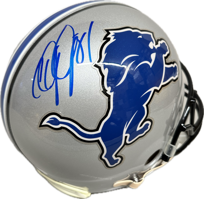 Calvin Johnson Detriot Full Size Grey Speed Football Helmet (JSA)