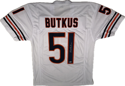 Dick Butkus Signed Custom Chicago White Jersey