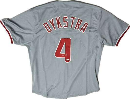 Lenny Dykstra Signed Custom Philadelphia Autographed Baseball Jersey (JSA)