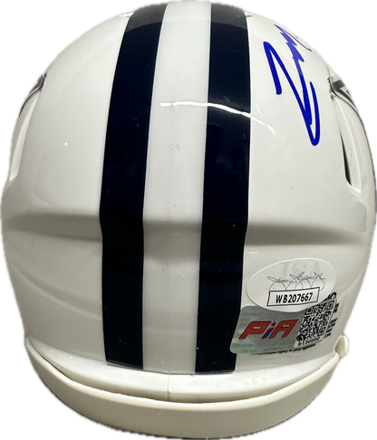 Zach Martin Signed Dallas White Speed Mini Football Helmet (PIA/JSA)