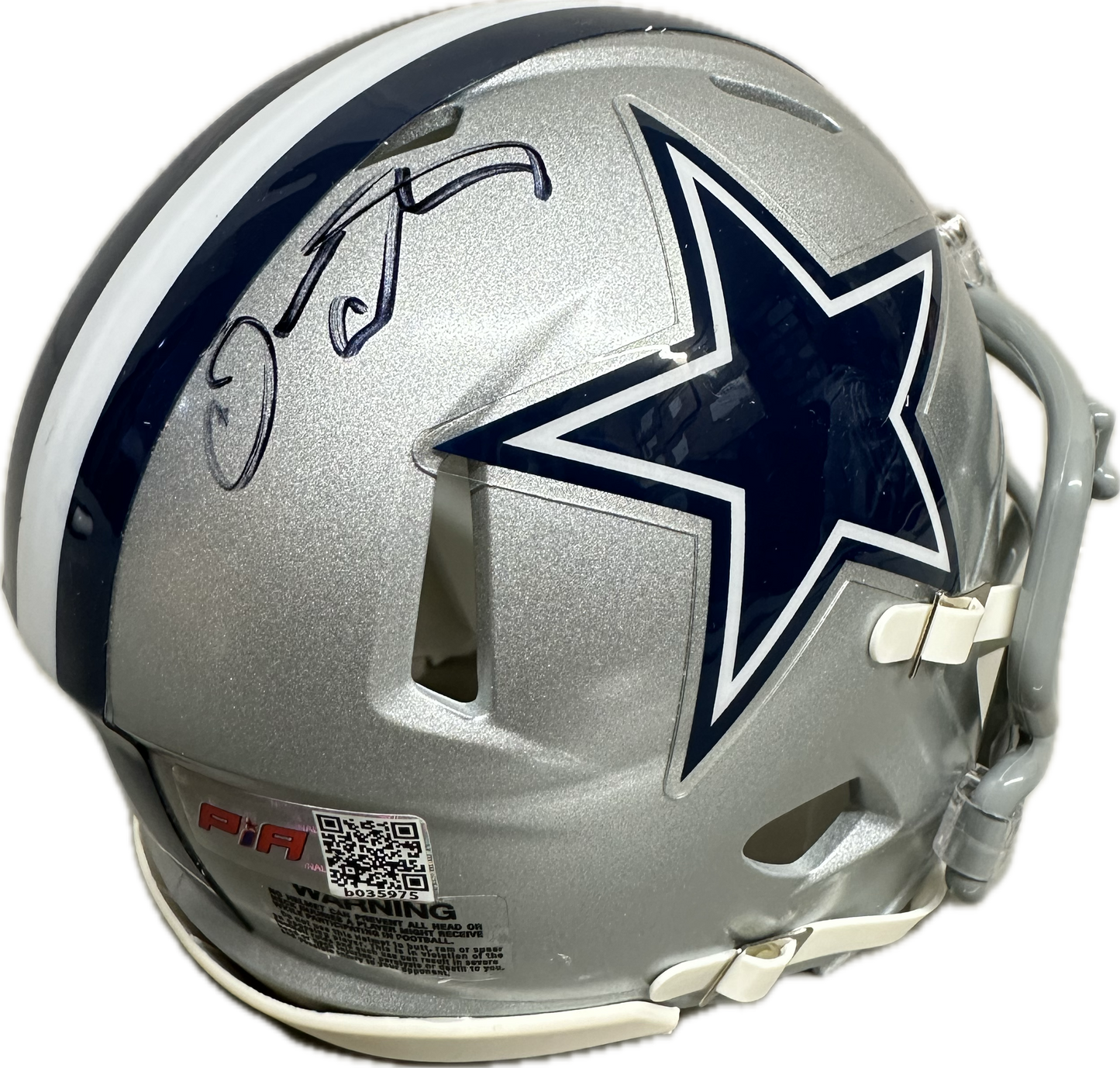 Dorance Armstrong Dallas Grey Speed Mini Football Helmet (PIA)