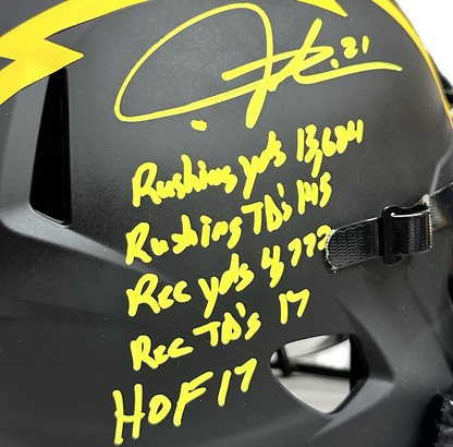 LaDainian Tomlinson Mega Inscription Chargers Eclipse Signed Full Size Football Helmet (JSA)