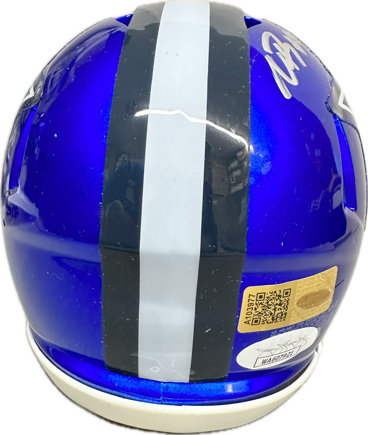 Noah Brown Dallas Signed Flash Blue Spped Mini Football Helmet (JSA/PIA)