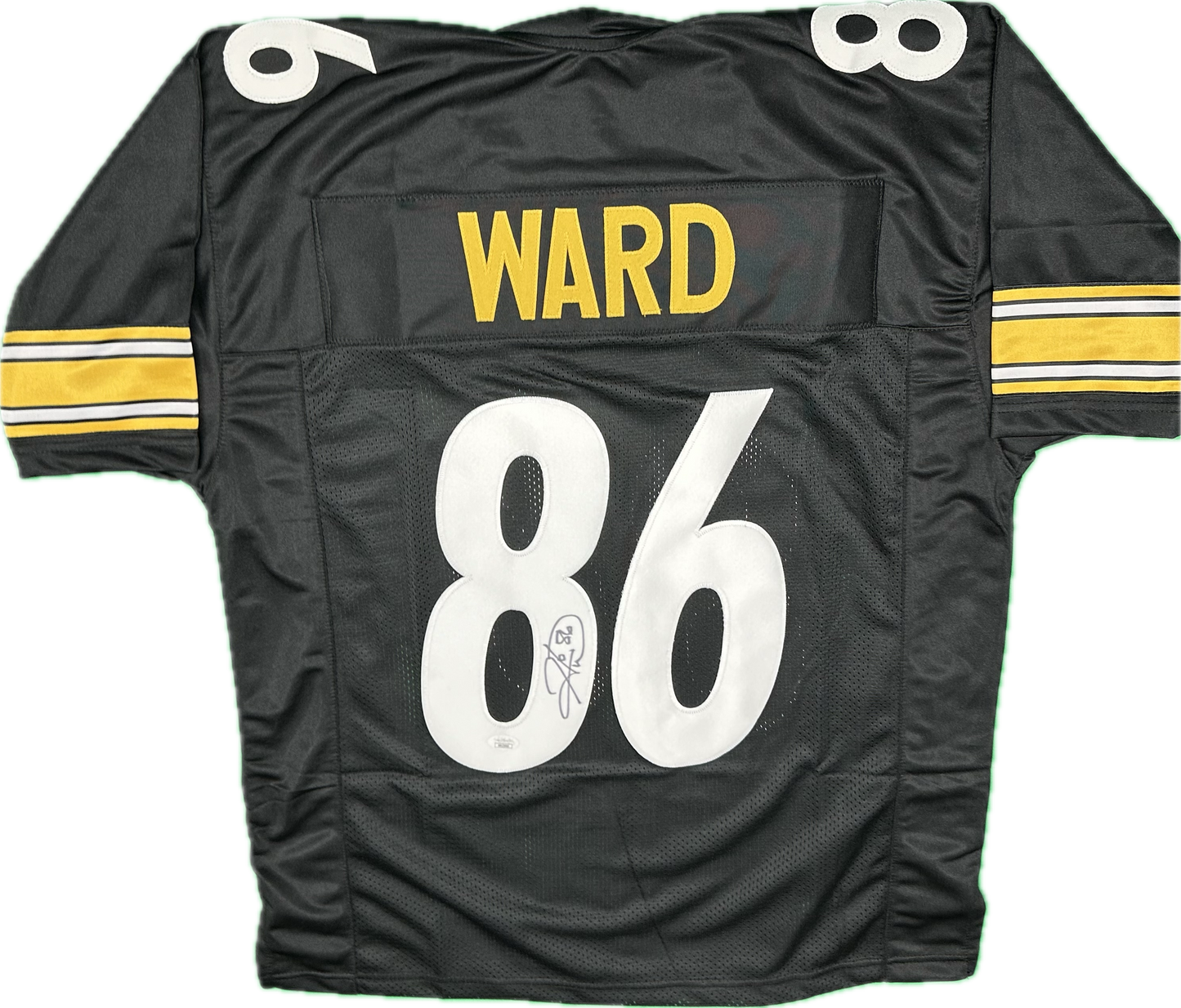Hines Ward Autographed Custom Pittsburgh Black Football Jersey (JSA)