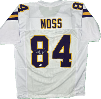 Randy Moss Autographed Minnesota White Custom Football Jersey (PIA/JSA)
