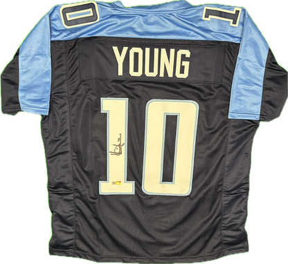 Vince Young Autograph Tennessee Custom Football Jersey (PIA)