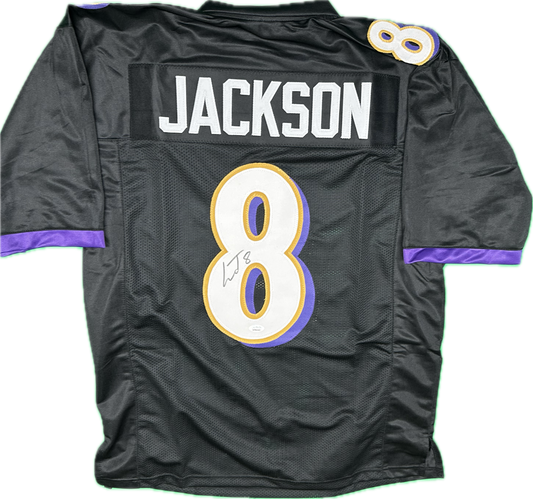 Lamar Jackson Custom Baltimore Black Autographed Football Jersey (JSA)